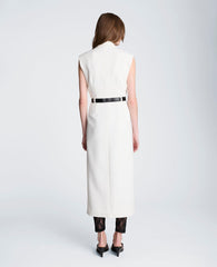 Sleeveless Modern Midi Trench Dress | Kenneth Cole NATURAL WHITE/BLACK