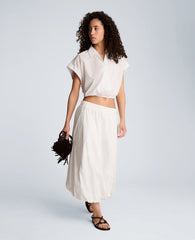 Pull On Bubble Maxi Skirt | Kenneth Cole PURE WHITE