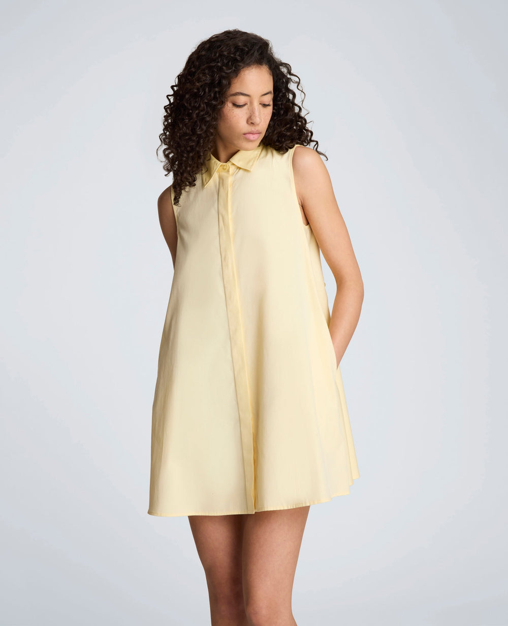 Shop Cotton Poplin Trapeze Mini Dress – Pastel Yellow | KC | Kenneth Cole PASTEL YELLOW