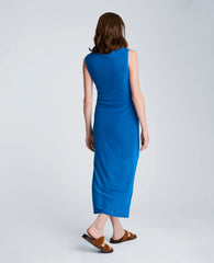 Draped Detailed Modern Midi Dress | Kenneth Cole JEWEL BLUE
