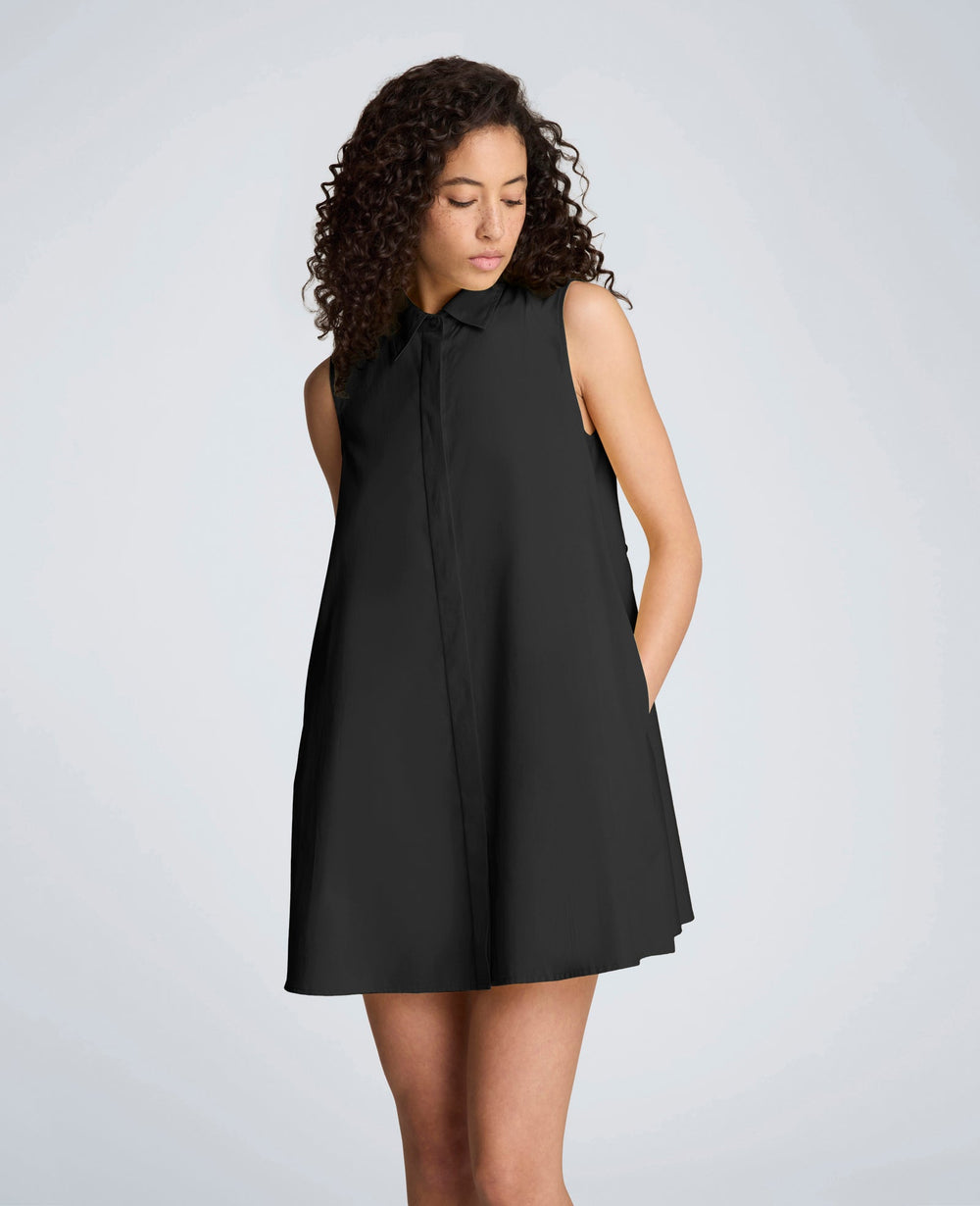 Shop Cotton Poplin Trapeze Mini Dress – Black | Kenneth Cole | Kenneth Cole BLACK