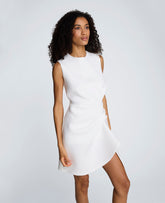 Draped Pleated Mini Cascading Detail Dress | Kenneth Cole NATURAL WHITE