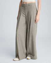 High Rise Fly Front Single Pleat Wide Leg Pant | Kenneth Cole LAKE BLUE MULTI
