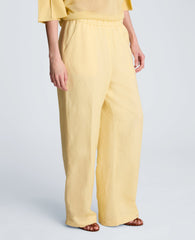 Shop Wide Leg Linen Blend Pant, Pastel Yellow | Kenneth Cole | Kenneth Cole PASTEL YELLOW
