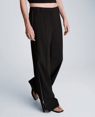 Fly Front High Rise Wide Leg Zipper Pintuck Pant | Kenneth Cole BLACK