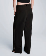 Fly Front High Rise Wide Leg Zipper Pintuck Pant | Kenneth Cole BLACK