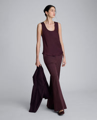 Luxe Twill Flare Leg Pant | Kenneth Cole DK AUBERGINE