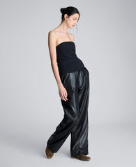 High Rise Fly Front Double Pleat Wide Leg Pant | Kenneth Cole BLACK