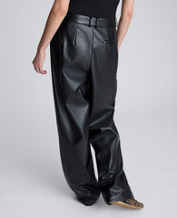 High Rise Fly Front Double Pleat Wide Leg Pant | Kenneth Cole BLACK