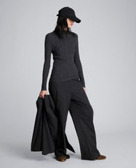 Long Sleeve Ribbed Mock Neck Sweater | Kenneth Cole CHARCOLE