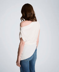 Asymmetrical Drape Neck Top | Kenneth Cole PURE WHITE