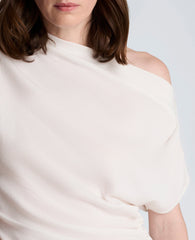 Asymmetrical Drape Neck Top | Kenneth Cole PURE WHITE