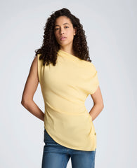 Asymmetrical Drape Neck Top | Kenneth Cole PASTEL YELLOW