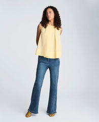 Paperbag Neck Sleeveless Tent Button Front Shirt | Kenneth Cole PASTEL YELLOW