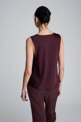 Satin Scoop Neck Tank | Kenneth Cole DK AUBERGINE