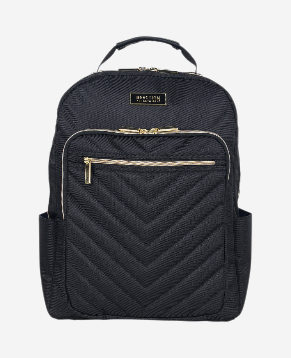 Shop Quilted 15.6" Laptop Backpack – Chelsea Chevron, Black | KC | Kenneth Cole BLACK