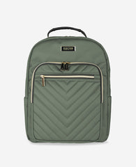 Shop Quilted 15.6" Laptop Backpack – Chelsea Chevron, Olive | KC | Kenneth Cole OLIVE