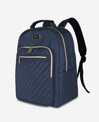 Shop Quilted 15.6" Laptop Backpack – Chelsea Chevron, Navy | KC | Kenneth Cole NAVY