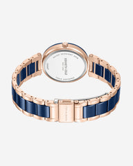 Shop Women’s Two-Tone Blue Ceramic Bracelet Watch | KC | Kenneth Cole BLUE / ROSE GOLD