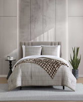 Holden Grid Comforter Set | Kenneth Cole BROWN
