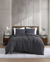 Solid Waffle Duvet Set | Kenneth Cole CHARCOAL