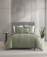 Variegated Waffle Comforter Set | Kenneth Cole GREEN