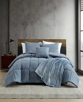 Stonewashed Solid Comforter Set | Kenneth Cole BLUE