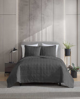 Stonewashed Quilt Set | Kenneth Cole CHARCOAL