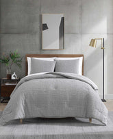 Shop Serenity Wavy Lines Comforter Set – Grey | Kenneth Cole | Kenneth Cole GREY