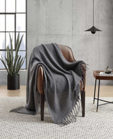 Mohair Throw Blanket | Kenneth Cole CHARCOAL