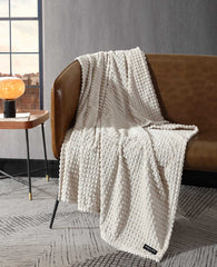 Textured Solid Throw Blanket | Kenneth Cole LINEN