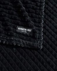 Textured Solid Throw Blanket | Kenneth Cole BLACK