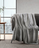 Faux Fur Solid Throw Blanket | Kenneth Cole GREY