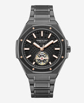 Skeleton Automatic Black Rose Gold Stainless Steel Bracelet Watch | Kenneth Cole BLACK