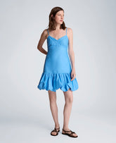 Women's Sweetheart Bubble Flounce Mini Dress, Lake Blue | Kenneth Cole LAKE BLUE