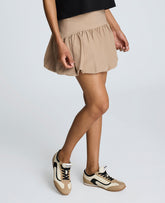 Pull-On Bubble Hem Mini Skirt | Kenneth Cole BEIGE BRONZE