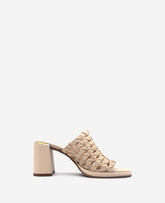 Shop Solara Woven Leather Heel Sandal – Kenneth Cole | Kenneth Cole CREAM LEATHER