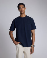 Shop Oversized Tee: Navy Crewneck, Stretch Cotton | KC | Kenneth Cole NAVY