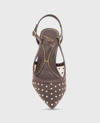 Shop Romi Brown Mesh Stud Slingback Heel | Kenneth Cole | Kenneth Cole BROWN MESH