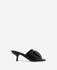 Shop Valentina Leather Kitten Heel Slide Sandal – Black | KC | Kenneth Cole BLACK LEATHER