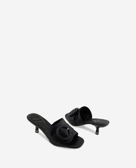 Shop Valentina Leather Kitten Heel Slide Sandal – Black | KC | Kenneth Cole BLACK LEATHER
