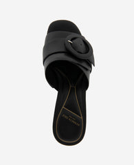 Shop Valentina Leather Kitten Heel Slide Sandal – Black | KC | Kenneth Cole BLACK LEATHER