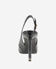 Quinnly Black Croco Slingback Stiletto Heel | Kenneth Cole | Kenneth Cole BLACK CROCO