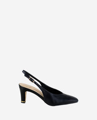 Shop Meilani Leather Point Toe Slingback Heels | Kenneth Cole | Kenneth Cole BLACK LEATHER