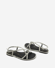 Paria Embossed Knot Detail Sandal | Kenneth Cole WHITE BLACK LIZARD