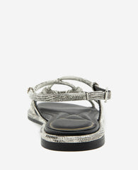 Paria Embossed Knot Detail Sandal | Kenneth Cole WHITE BLACK LIZARD