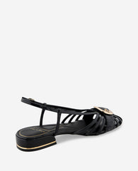 Farrah Black Patent Caged Buckle Sandal | Kenneth Cole | Kenneth Cole BLACK PATENT