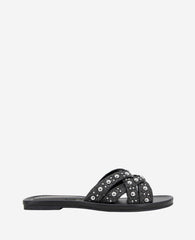 Jula Flat Sandal | Kenneth Cole BLACK RAFFIA