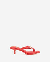 Gillie Red Lizard Kitten Heel Buckle Sandal | Kenneth Cole | Kenneth Cole RED LIZARD