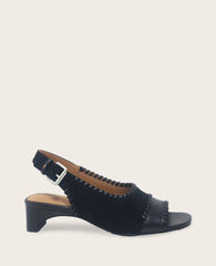 GENTLE SOULS - Samarra Suede Braided Detail Slingback Heel | Kenneth Cole BLACK SUEDE